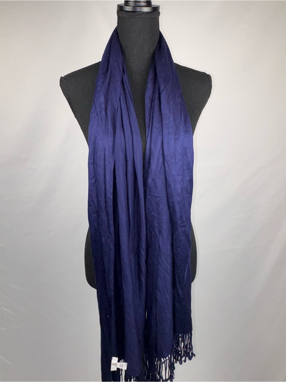Navy Long Fringe Scarf - Women Accessories